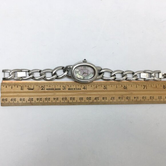 Vintage Ecclissi Watch Sterling Silver Quartz Chain Link Works - Picture 6 of 8